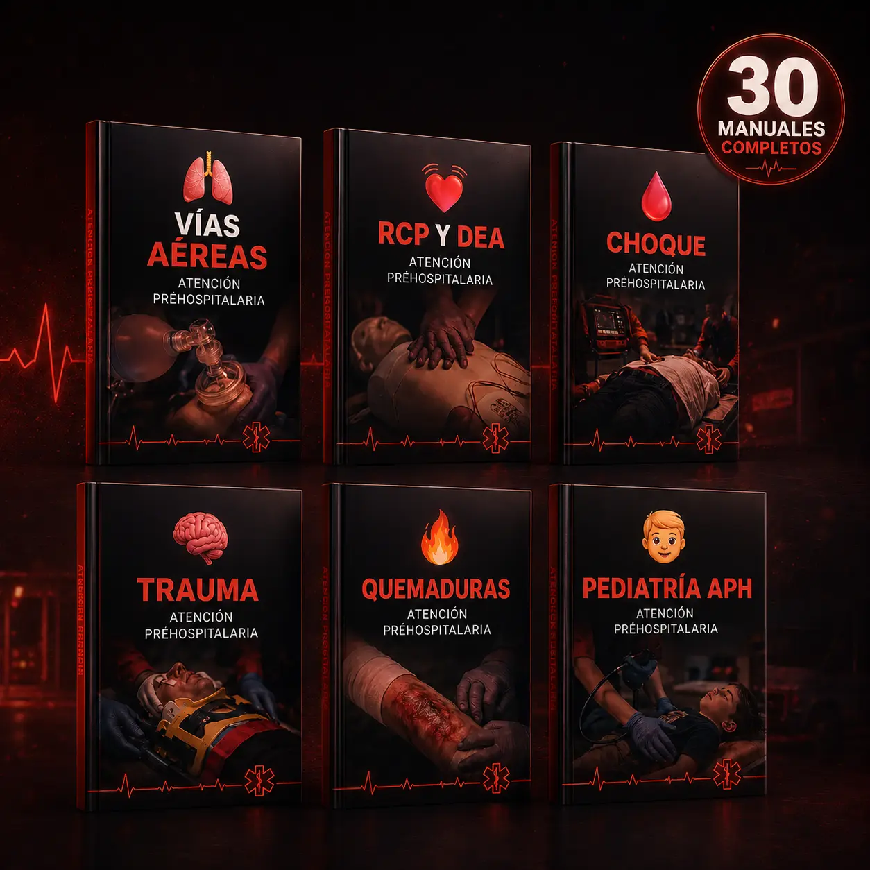 Vista previa de los 30 manuales de Atención Prehospitalaria